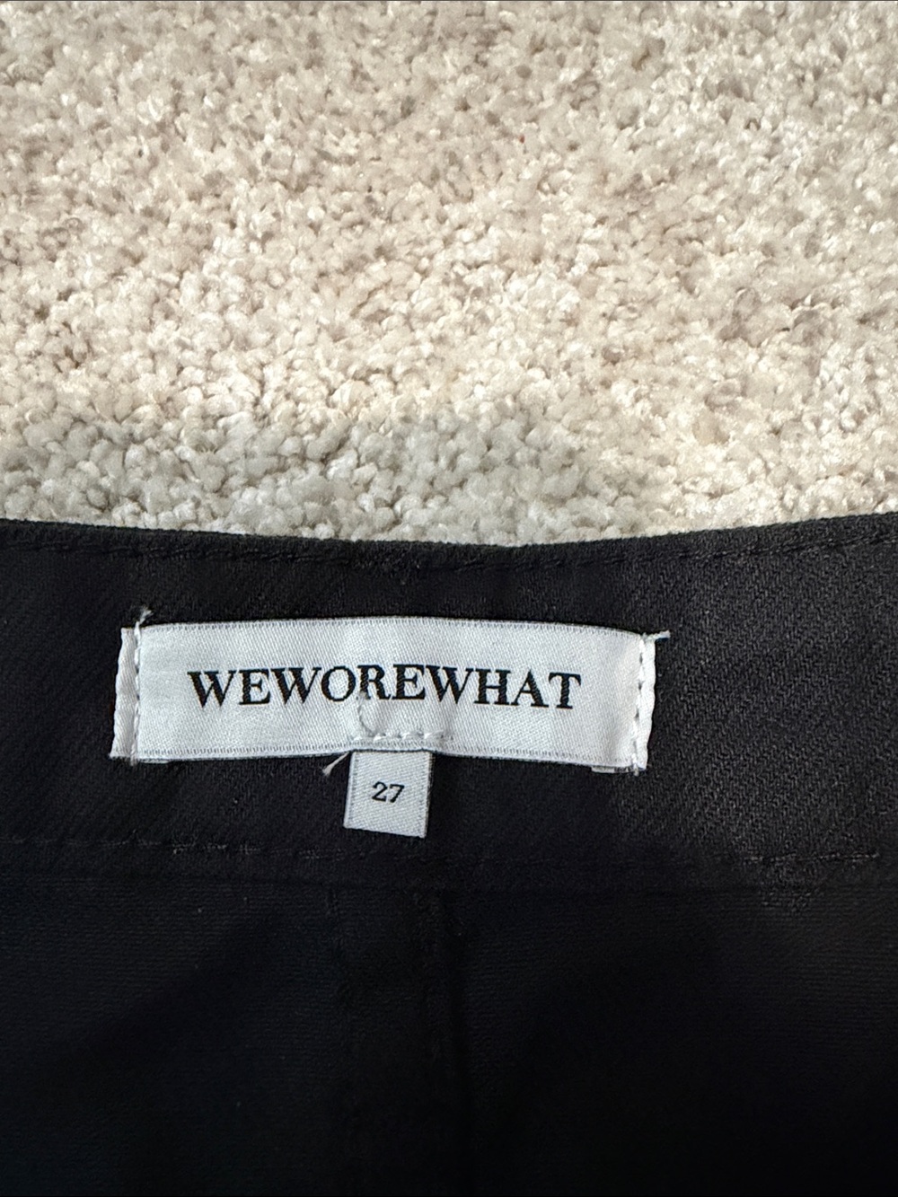 WeWoreWhat women's Black Cotton-Blend Midi Skirt with Front Slit - Picture 3 of 9